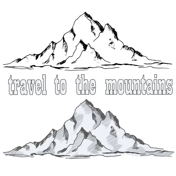 Dessin Graphique Une Haute Montagne Illustration Vectorielle Isoler Sur Fond — Image vectorielle