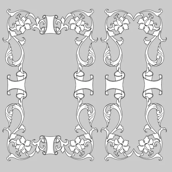 Cornice Con Ornamento Vegetale Stile Classico Illustrazione Vettoriale Design Diverso — Vettoriale Stock