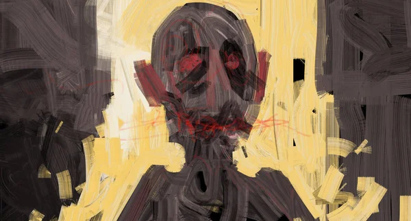 Digital Traditional Painting Concept Art Humanoid Creature Portrait Illustration — ストック写真