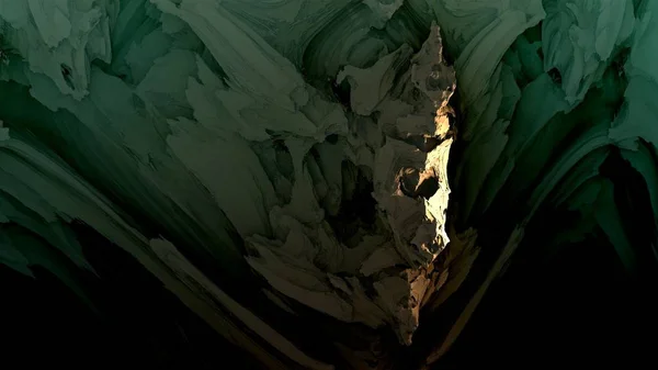 Geometric fractal, nature cave rock arid landscape, atmospheric environment 3d illustration
