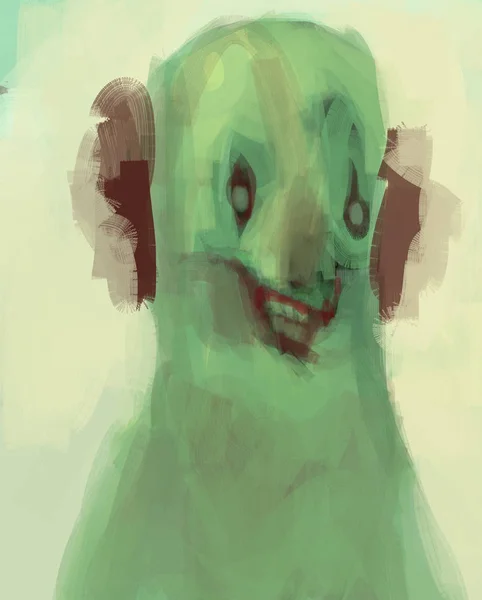 Digital Painting Humanoid Creature Clown Concept Art Illustration — Stock Photo, Image