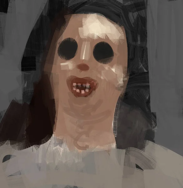 Pintura Digital Una Criatura Humanoide Arte Concepto Horror Ilustración — Foto de Stock