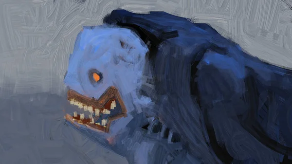 Abstrakt Målning Monsterhuvud Konceptkonst Digital Illustration — Stockfoto