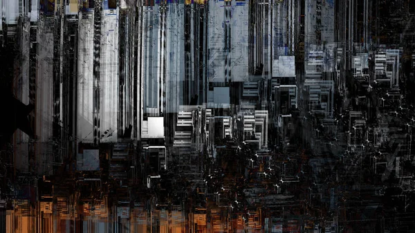 Abstrakt Geometriskt Stadslandskap Modern Konst Digital Målning — Stockfoto