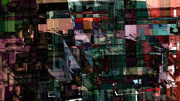 Abstrakt Modern Konst Struktur Struktur Struktur Urban Landskap Geometrisk Illustration — Stockfoto