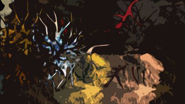 Soyut modern sanat, yapı dokusu, manzara çizimi