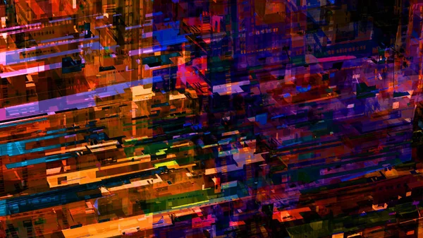 Abstrakte Futuristische Malerei Von Neon Stadtlichtern Konzeptkunst Digitale Illustration — Stockfoto