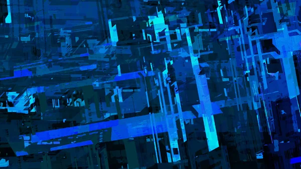 Abstract Futuristic Painting Neon City Lights Concept Art Digital Illustration — Stock Photo, Image