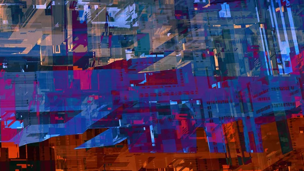 Abstract Futuristic Painting Neon City Lights Concept Art Digital Illustration — Stock Photo, Image