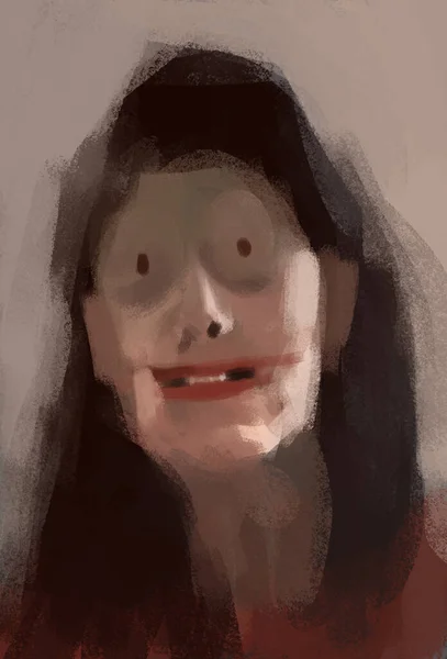 Pintura Digital Retrato Humano Monstro Mal Conceito Arte Ilustração — Fotografia de Stock