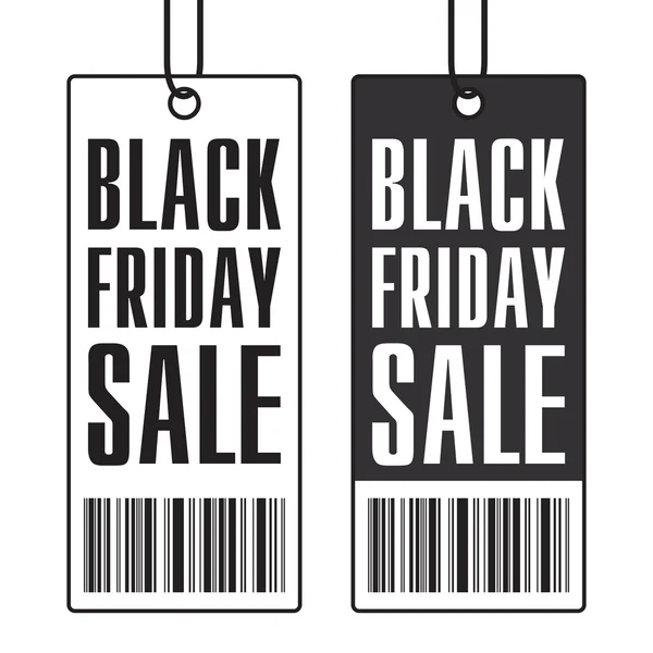 Black Friday koop, kleding tag, barcode, vector design — Stockvector