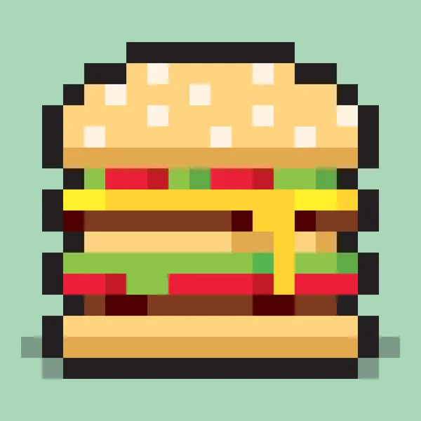 Hamburger pixelart — Stockvector © sararoom #108678662