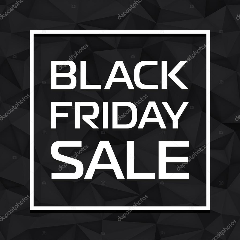 Black Friday Sale, season discount, low polygon shapes background, triangles mosaic, black wallpaper, vector design