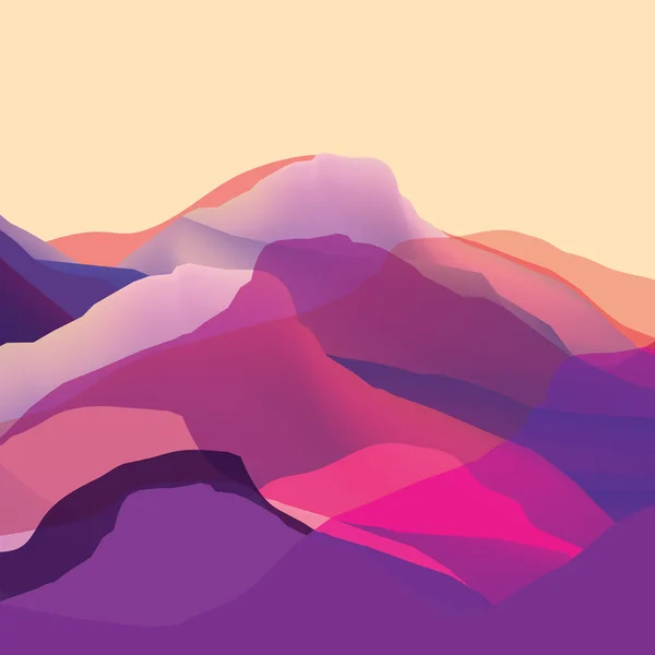 Renk dağlar, dalgalar, yüzey, modern arka plan, sen proje için tasarım illüstrasyon vektör — Stok Vektör