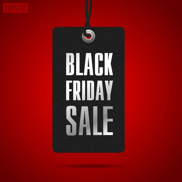 Black Friday koop, kleding tag, rode achtergrond, vector design-object voor u projecten — Stockvector