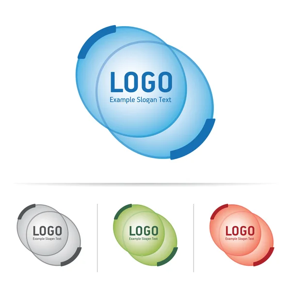 Два эллиптических, логотип вашей компании в нескольких цветах, векторный дизайн — стоковый вектор