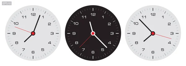 Icône de l'horloge dans le style minimalisme, noir et gris, minuterie sur fond blanc. Élément de conception vectorielle — Image vectorielle