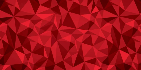 抽象的なベクトル ジオメトリの背景、赤色の結晶より多くの表面、破片の壁紙 — ストックベクタ
