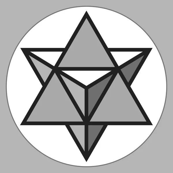 Merkaba, cristal 3d, forma de geometria, estrela de volume, objeto vetorial abstrato — Vetor de Stock