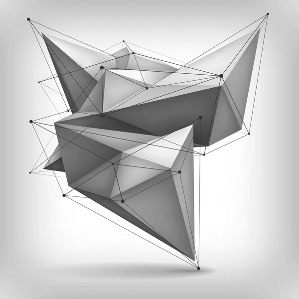 Volume polyèdre gris étoile, objet 3D, forme géométrique, version mesh