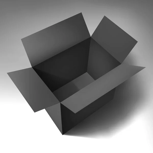 Відкрити порожній об'єм темно-сірої коробки, абстрактний об'єкт, векторний дизайн — стоковий вектор