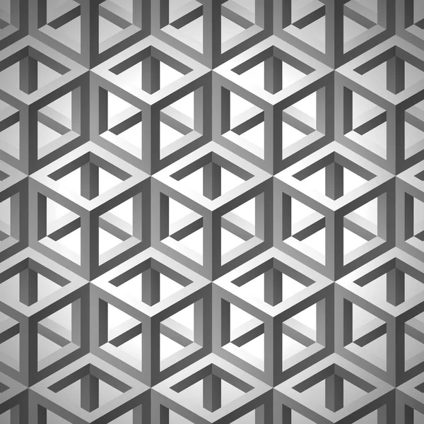 Volym graytexture, kuber, 3d geometriska mönster rutnät, design vektorbakgrund — Stock vektor