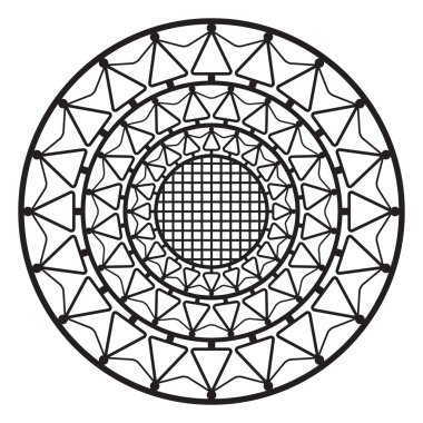 Dairesel model, geometrik süsleme, vektör tasarımı 
