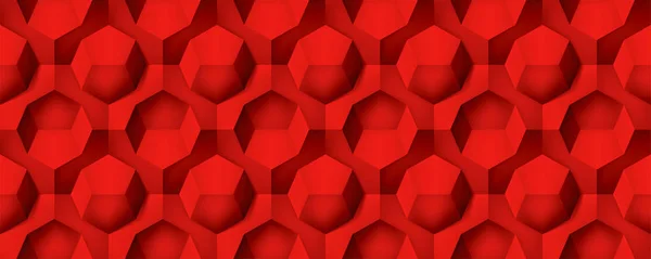 Volume texture réaliste, octaèdre, motif géométrique 3d rouge, fond vectoriel design — Image vectorielle