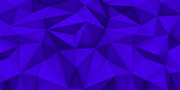 Volumen forma geométrica, 3d cristal fondo azul, triángulos mosaico, abstracción baja polígonos fondo de pantalla, forma de diseño vectorial — Vector de stock