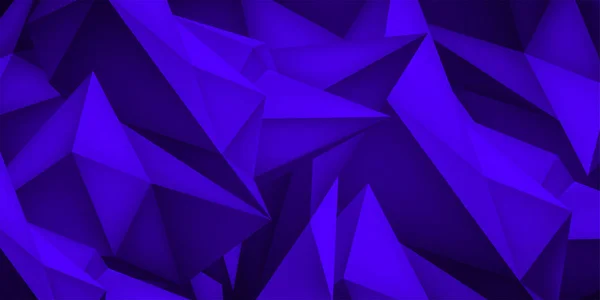 볼륨 기하학적 모양, 3d 크리스탈 푸른 배경, 삼각형 모자이크, 추상화 낮은 다각형 벽지, 벡터 디자인 양식 — 스톡 벡터