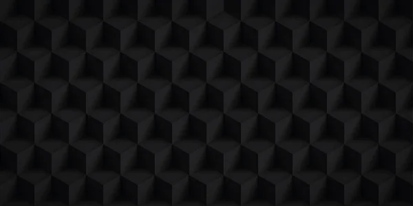 Volumen textura realista, cubos traseros, patrón geométrico 3d, vector de diseño fondo oscuro — Vector de stock