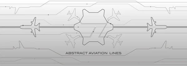 Fondo de pantalla abstracto aeropuerto líneas grises composición, transporte, diseño vectorial aviación — Vector de stock