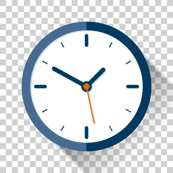 Uhr-Symbol im flachen Stil, Timer auf transparentem Hintergrund. Vektordesign-Element — Stockvektor