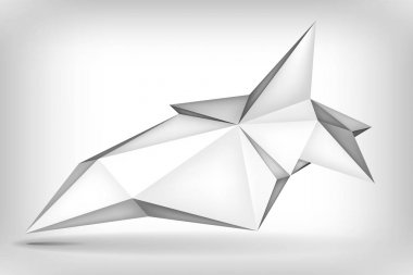 Birim geometrik şekil, 3d havaya yükselme kristal, yaratıcı düşük çokgenler nesne, vektör tasarım formu