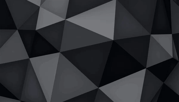 Cristales negros del poliedro del volumen, objeto 3d, forma de la geometría, versión de la malla, origami oscuro, fondo abstracto del vector para usted proyecto — Archivo Imágenes Vectoriales