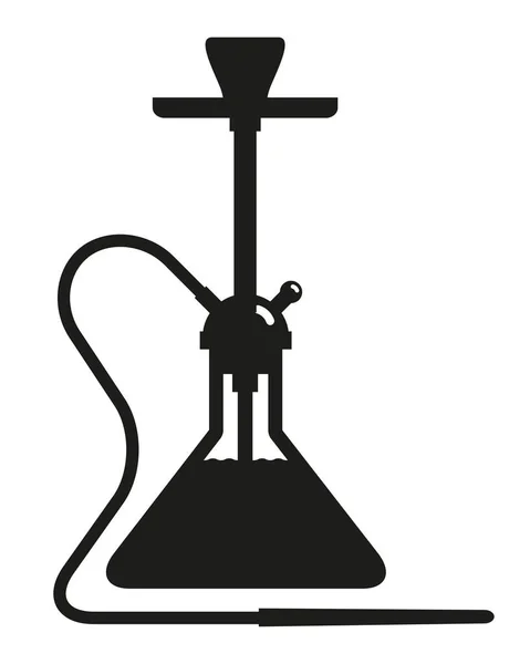 Vodní dýmka černá ikona na bílém pozadí. Příslušenství, kouření. Vektorový grafický prvek — Stockový vektor