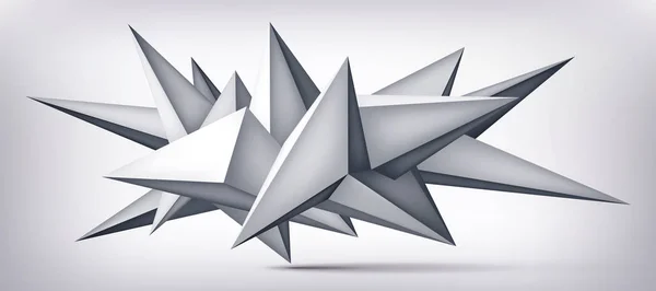 Volumen geometrische Form, 3D-Schwebekristall, kreative niedrige Polygone Objekt, Vektor-Design Origami-Form — Stockvektor