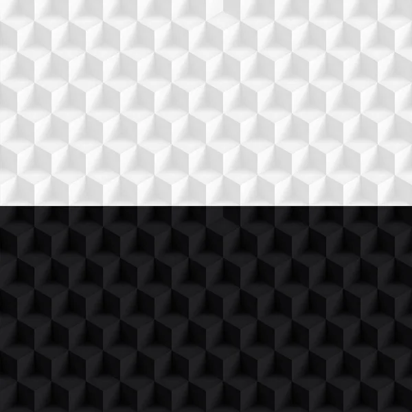 三维的几何图案，浅色和深色质感逼真，黑色和白色，多维数据集卷设计矢量光背景 — 图库矢量图片