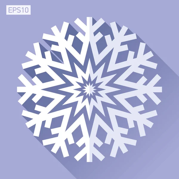 Icono de copo de nieve en estilo plano sobre fondo de color. Cristal de hielo. Elemento de diseño de invierno vectorial para ti Proyectos de Navidad y Año Nuevo — Vector de stock