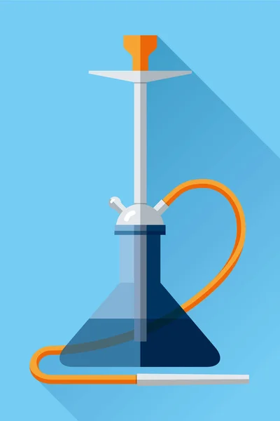 Icono de Hookah en estilo plano sobre fondo de color. Accesorio para fumar. Elemento de diseño vectorial — Vector de stock