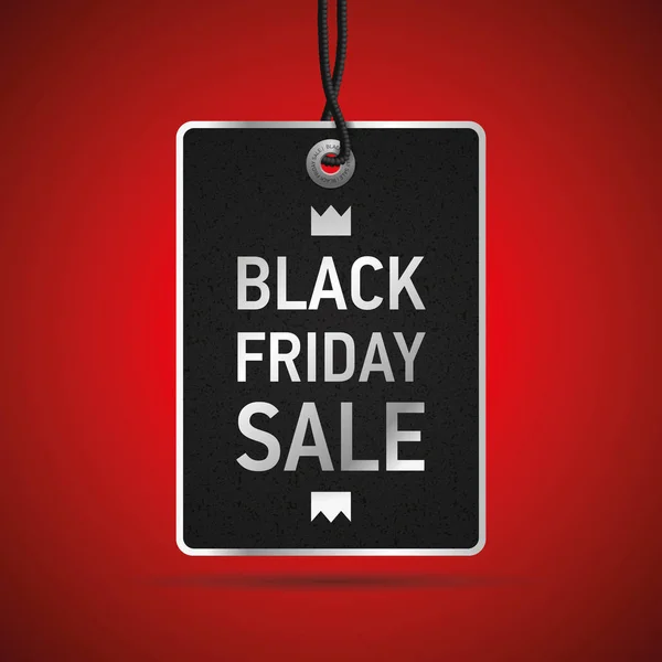 Black Friday Vente, étiquette de vêtements, fond rouge, objet vectoriel de conception pour vous projets d'entreprise — Image vectorielle