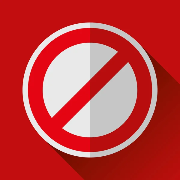 Icono de signo de prohibición en estilo plano, círculo tachado, ilustración de peligro de diseño de vectores para el proyecto — Archivo Imágenes Vectoriales
