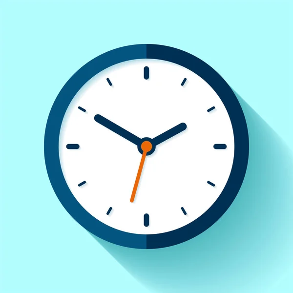 时钟图标为平面样式 定时器为蓝色背景 商业观察 为您的项目提供向量设计元素 — 图库矢量图片