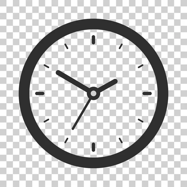 Uhr Symbol Flachen Stil Schwarzer Timer Auf Transparentem Hintergrund Geschäftsuhr — Stockvektor