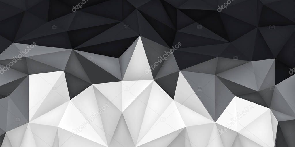 Low polygon shapes, transitions light to dark background, more crystals, triangles mosaic, creative origami wallpaper, templates vector design
