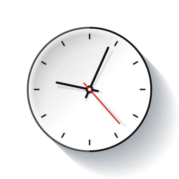 Icono Del Reloj Estilo Plano Temporizador Sobre Fondo Blanco Vigilancia — Vector de stock