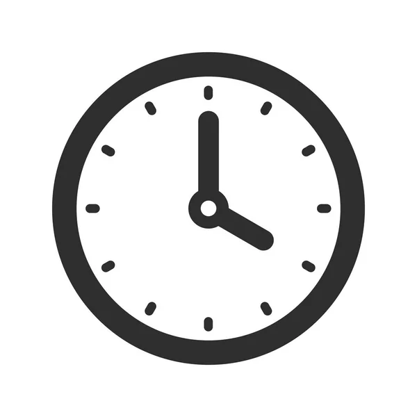 Eenvoudige Klokpictogram Vlakke Stijl Zwarte Timer Witte Achtergrond Business Horloge — Stockvector