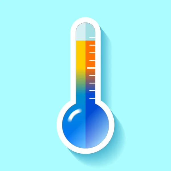 Thermometer Flat Style Transition Cold Hot Temperature Design Element Color — Stock Vector