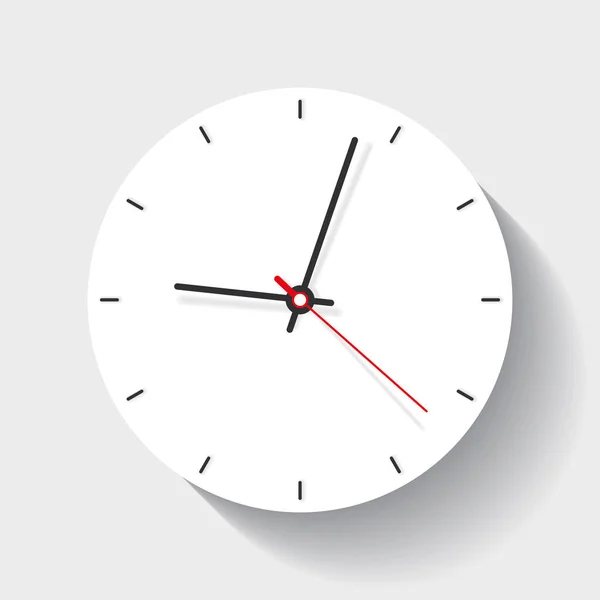 Uhr Symbol Flachen Stil Minimalistische Zeitschaltuhr Auf Weißem Hintergrund Wirtschaftsbeobachter — Stockvektor