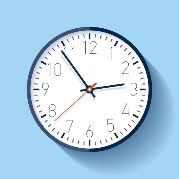 フラットスタイルで時計のアイコン 青の背景にタイマー ビジネスウォッチ あなたのプロジェクトのためのベクトルデザイン要素 — ストックベクタ